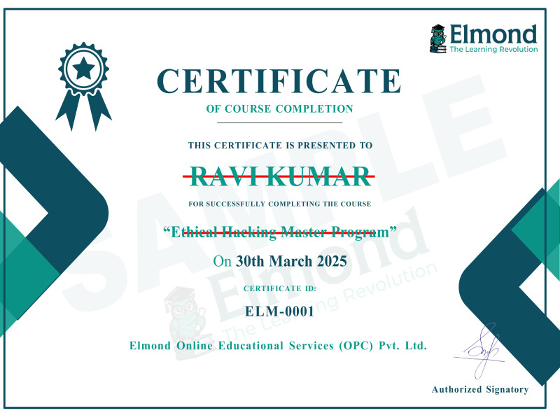Ethical Hacking Master Program (Basics to Advanced – Lab Based) Certificate